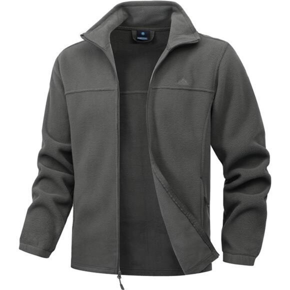 Men´s Soft Polar Fleece Jacket with Pockets Lightweight Outdoor 
